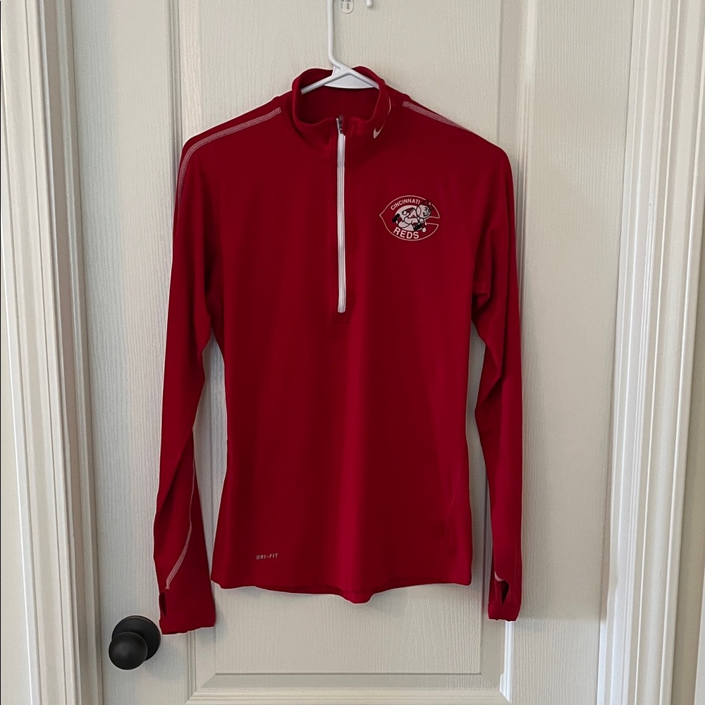 Nike Dri-Fit Red Long-Sleeve Quarter-Zip Cincinnati Reds baseball Pullover